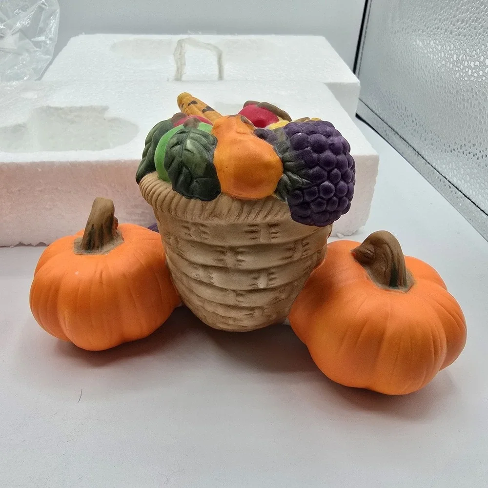Partylite Harvest Time Taper Candle Holders CORNUCOPIA PUMPKIN Thanksgiving Fall